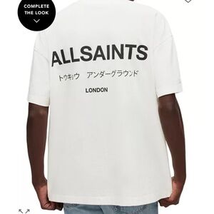 All Saints White Logo Tee NWOT
